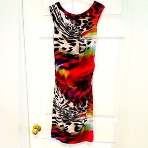 Sandro Ferrone dress in red and multicolour design